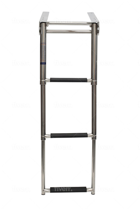 Telescoping Folding Over Platform Boarding Swim Step Ladder with Built in Handle 900 lbs Capacity with Secure Strap DasMarine 3 Step Ladder 316 Stainless Steel Telescoping Ladder 