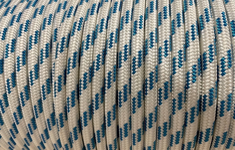 Double Braid Polyester Marine Sailing General Purpose Rope 8mm x 100M Blue Fleck 