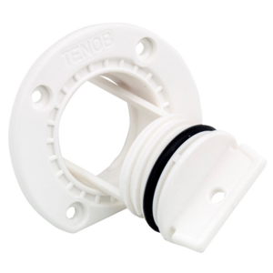 Large White Drain Plug (bung) with Transom Mount