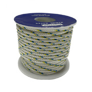 Polyester Double Braided 3mm x 20m Spool - White w Blue/Yellow Fleck