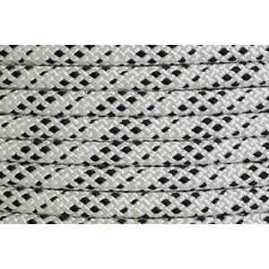 Polyester Double Braided Rope 10mm x 100m, White/Black Fleck