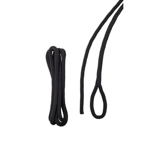 Pack of 2 Double Braided Polyester Fender Lines 10mm x 2m, Black