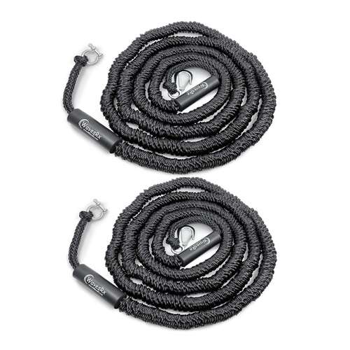 The Proceans Anchor Buddy (7 to 25 ft) is a bungee style rope with shackle and snap hook at either end. It has  soft black protective sheaths at either ends, makes mooring on a beach super simple without damaging your hull.