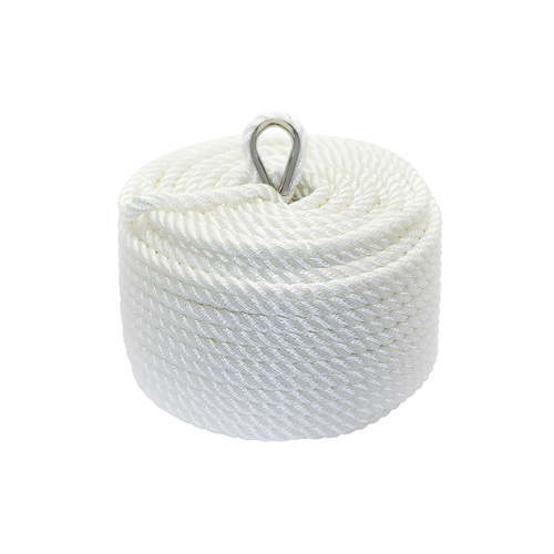 Nylon 3 Strand Twisted Anchor Line, White