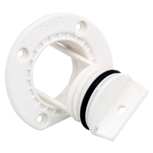 Large White Drain Plug (bung) with Transom Mount
