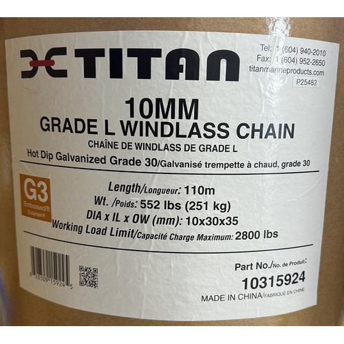 TITAN HDG L/G3 - RATED SHORT LINK CHAIN